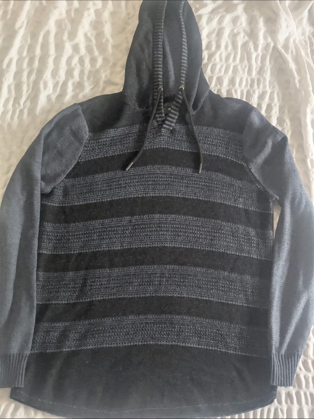 urban pipeline Men's Crewneck Hoodie Sweater in Black and Dark Gray